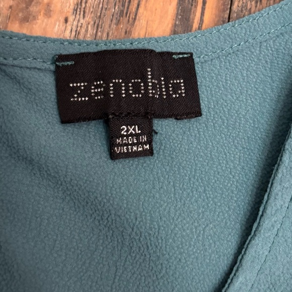 Zenobia 2x Blouse Teal Blue - Picture 5 of 6